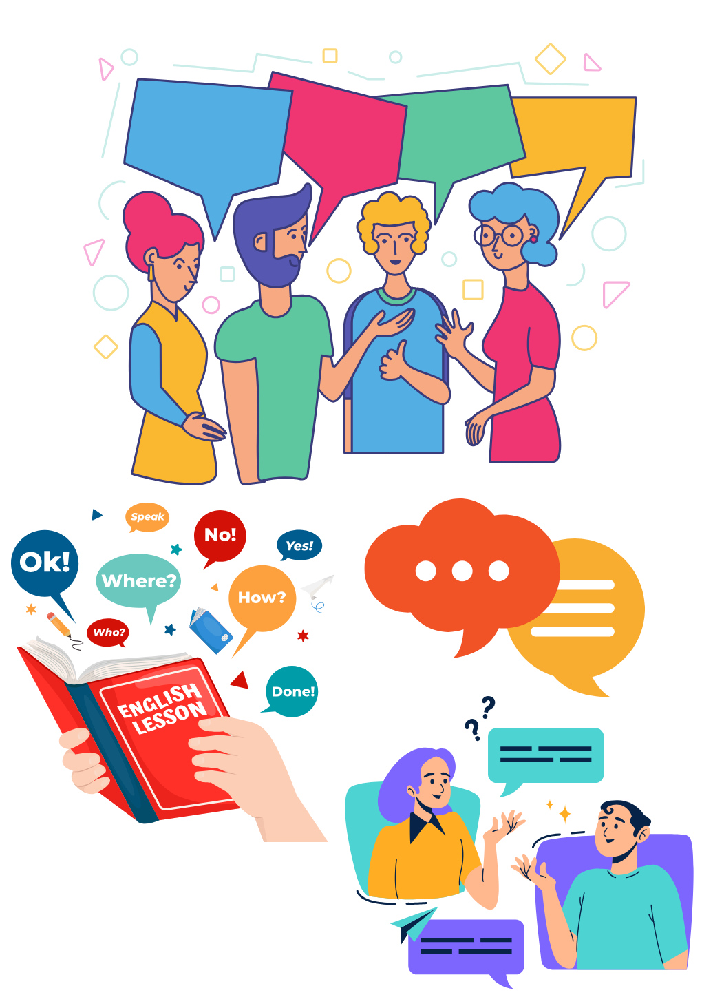 Students improving their English communication and preparing for IELTS, OET, and PTE exams at a professional language training institute.<br />
